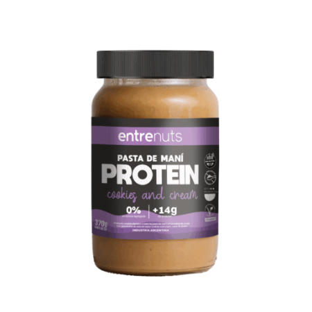 PASTA DE MANI PROTEIN COOKIES AND CREAM 375GR ENTRENUTS - Oliva Mercado Natural