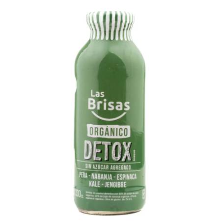 JUGO ORGANICO LAS BRISAS DETOX (PERA-NAR-ESPI-KALE-JENG) 330ML - Oliva Mercado Natural